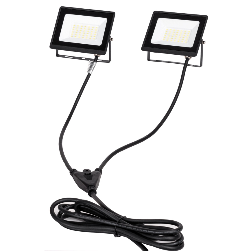 Aigostar - LED Reflektor s stojalom 2xLED/30W/230V 6500K IP65 oranžna/črna