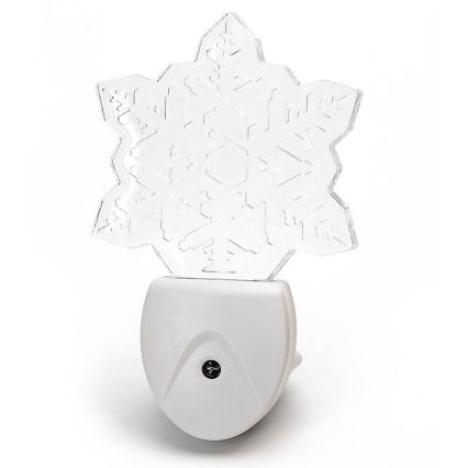Aigostar - LED RGB Nočna lučka s senzorjem mraka LED/0,5W/230V snežinka