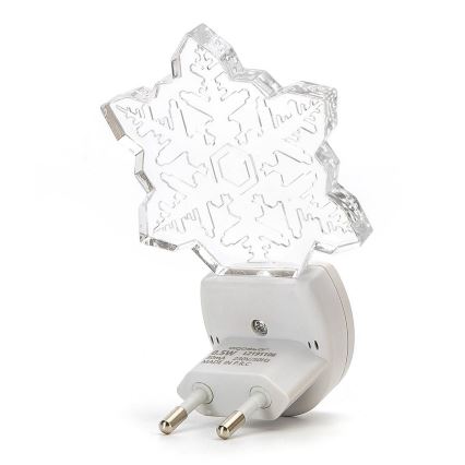 Aigostar - LED RGB Nočna lučka s senzorjem mraka LED/0,5W/230V snežinka