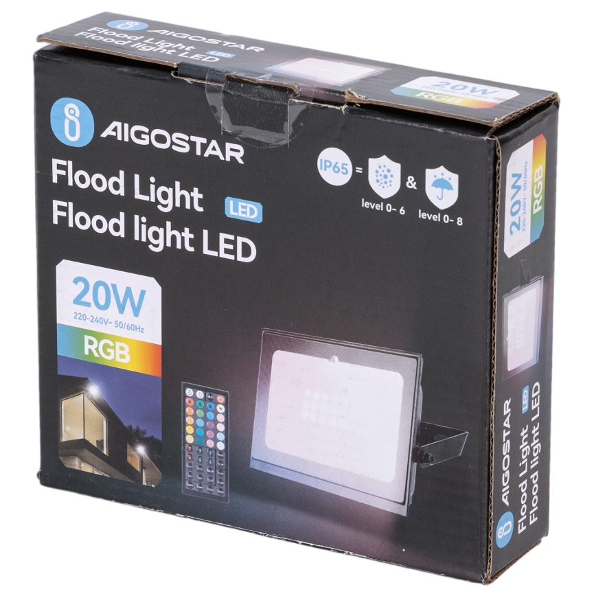 Aigostar - LED RGB reflektor LED/10W/230V IP65 + daljinski upravljalnik
