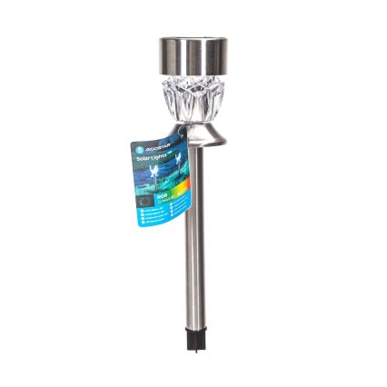 Aigostar - LED RGB Solarna svetilka LED/0,006W/1,2V 35,5 cm 100 mAh mat krom IP44