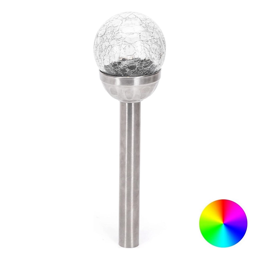 Aigostar - LED RGB Solarna svetilka LED/0,006W/1,2V 37,8cm 100 mAh mat krom IP44