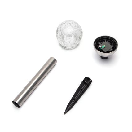 Aigostar - LED RGB Solarna svetilka LED/0,006W/1,2V 37,8cm 100 mAh mat krom IP44