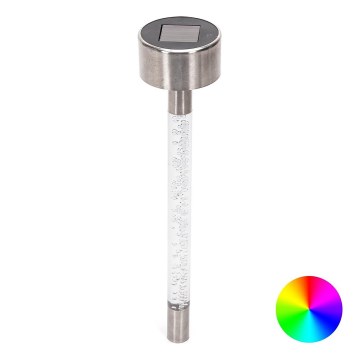 Aigostar - LED RGB Solarna svetilka LED/0,006W/1,2V 40 mAh 36,7cm mat krom IP44