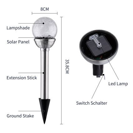 Aigostar - LED RGB Solarna svetilka LED/0,08W/2V IP44 200 mAh