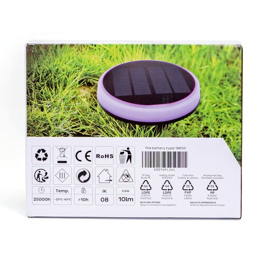 Aigostar - LED RGB Solarna svetilka LED/0,6W/3,7V IP65