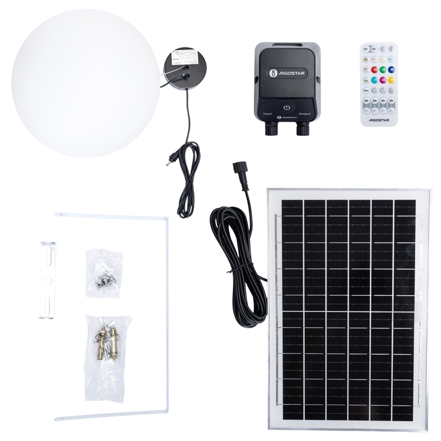 Aigostar - LED RGB Zatemnitvena solarna lestenec MESH LED/5W/3,7V 8000 mAh 2700K-6500K IP65 pr. 30 cm