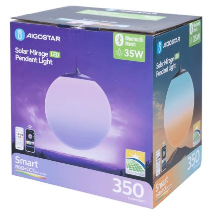 Aigostar - LED RGB Zatemnitvena solarna lestenec MESH LED/5W/3,7V 8000 mAh 2700K-6500K IP65 pr. 30 cm