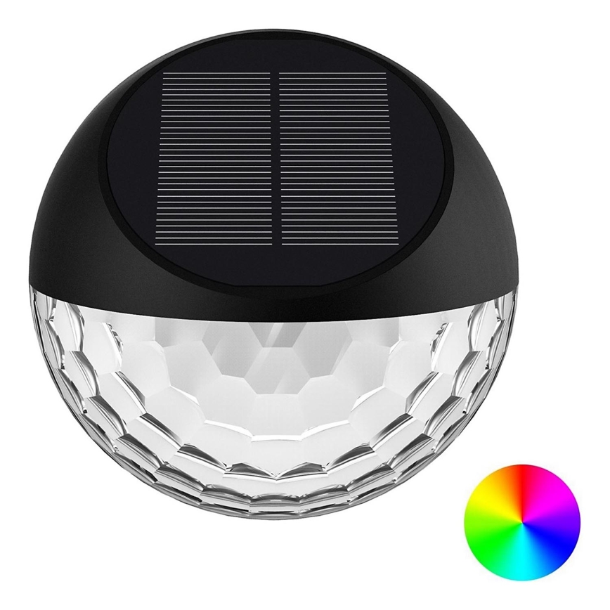 Aigostar - LED RGB Stenska solarna svetilka LED/2W/1,2V 300 mAh črna IP44
