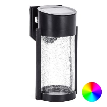 Aigostar - LED RGB Stenska solarna svetilka LED/2W/1,2V črna IP44