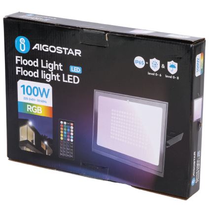 Aigostar - LED RGB Zatemljiv reflektor LED/100W/230V IP65 + daljinski upravljalnik