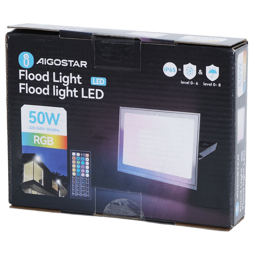 Aigostar - LED RGB Zatemnjevalni reflektor LED/50W/230V IP65 + daljinski upravljalnik
