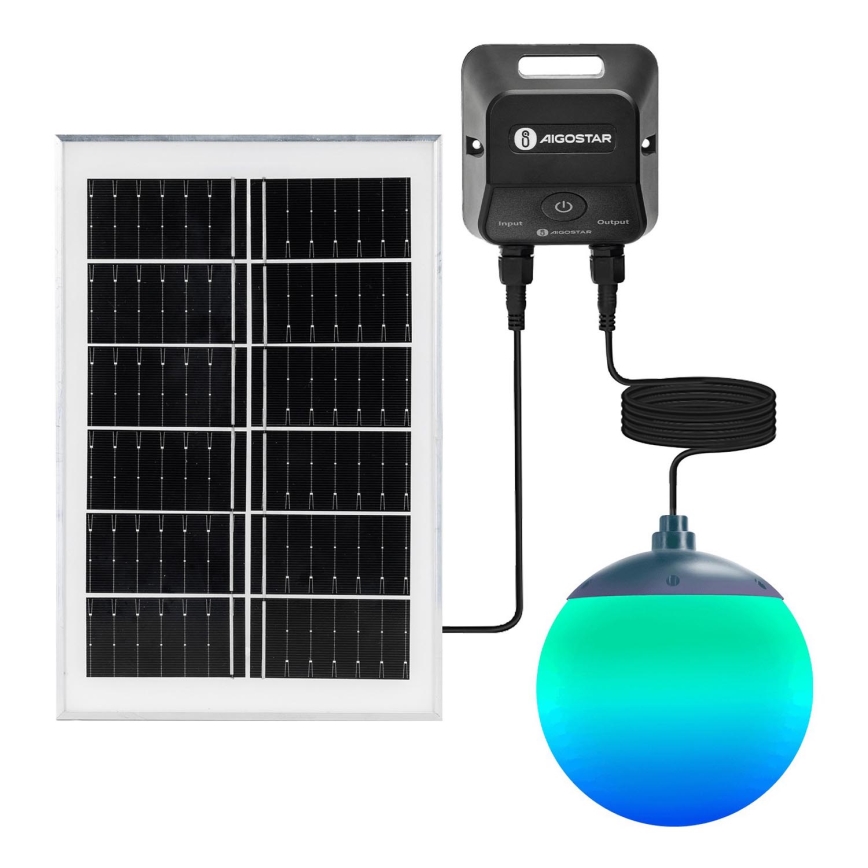 Aigostar - LED RGB Zatemnitvena solarna lestenec MESH LED/20W/3,7V 4000 mAh 2700K-6500K IP65 pr. 15 cm