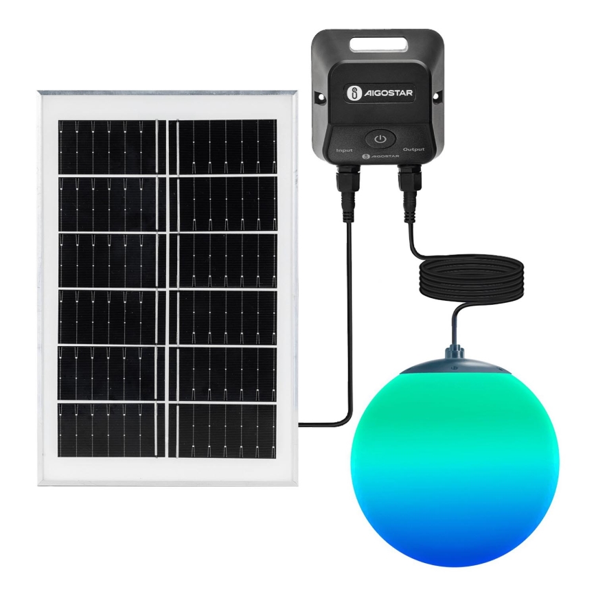 Aigostar - LED RGB Zatemnitvena solarna lestenec MESH LED/20W/3,7V 4000 mAh 2700K-6500K IP65 pr. 20 cm
