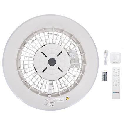 Aigostar - LED RGB Zatemnitvena stropna svetilka z ventilatorjem MESH LED/40W/230V 2700-6500K bela + Daljinski upravljalnik