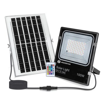 Aigostar - LED RGB Zatemnitveni solarni reflektor LED/100W/3,2V IP66 + Daljinski upravljalnik
