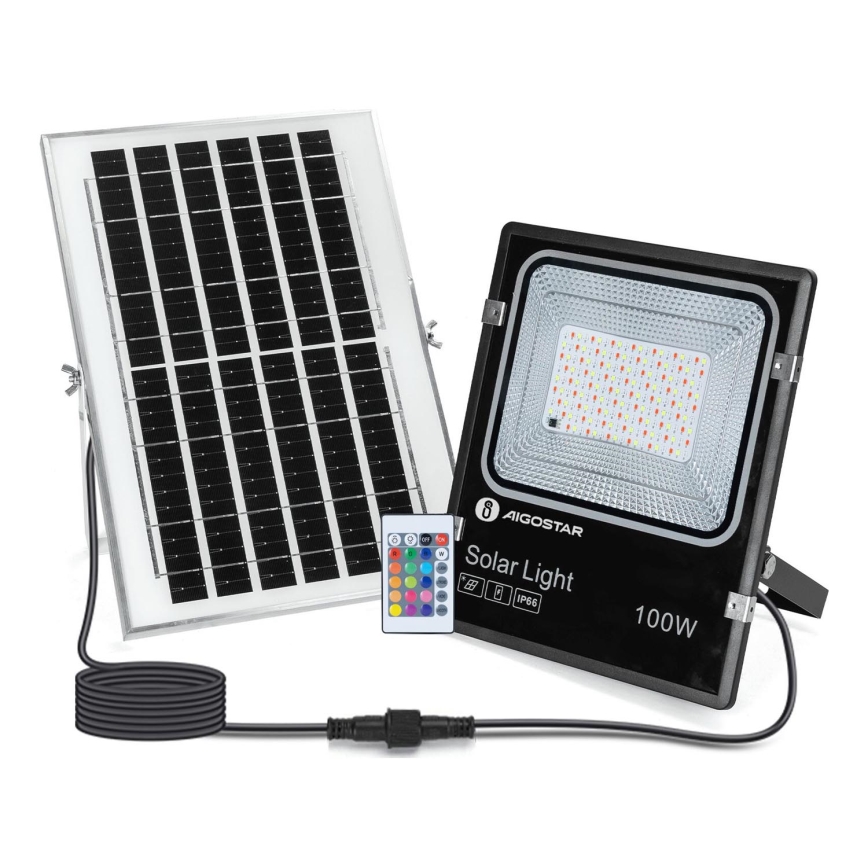 Aigostar - LED RGB Zatemnitveni solarni reflektor LED/100W/3,2V IP66 + Daljinski upravljalnik