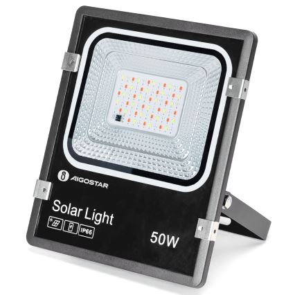 Aigostar - LED RGB Zatemnitveni solarni reflektor LED/50W/3,2V IP66 4000 mAh + Daljinski upravljalnik