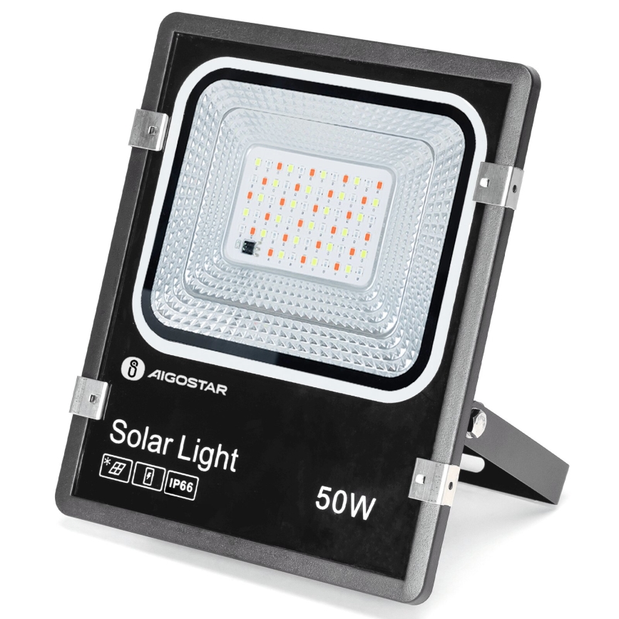 Aigostar - LED RGB Zatemnitveni solarni reflektor LED/50W/3,2V IP66 4000 mAh + Daljinski upravljalnik
