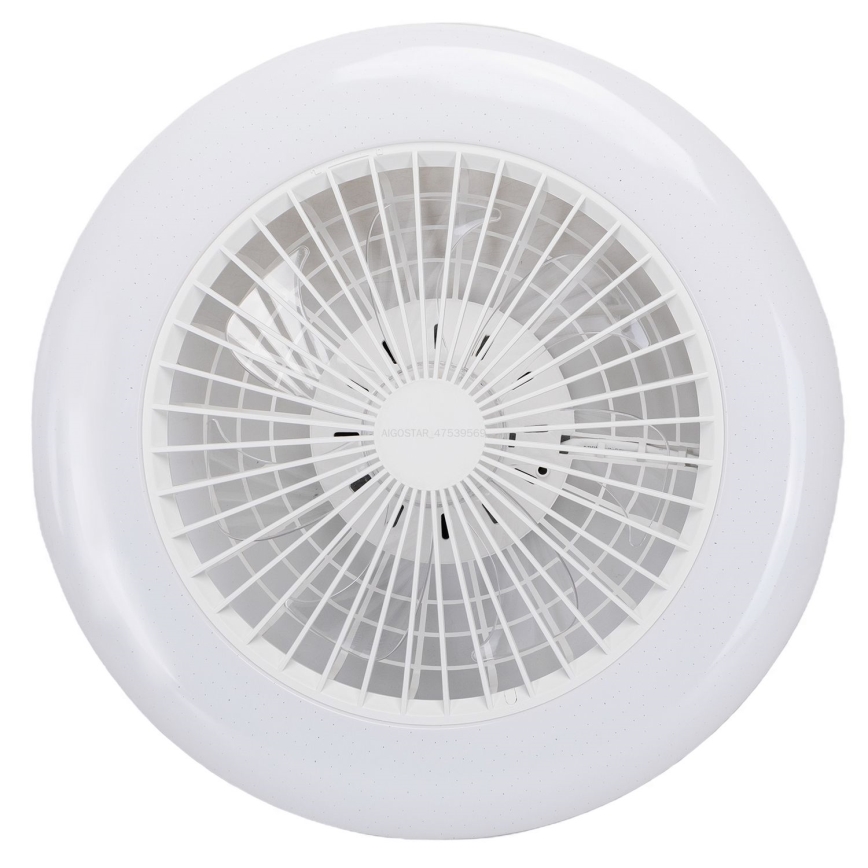 Aigostar - LED RGBW Zatemnitvena stropna svetilka z ventilatorjem LED/40W/230V 2700-6500K pr. 48,5 cm bela + Daljinski upravljalnik