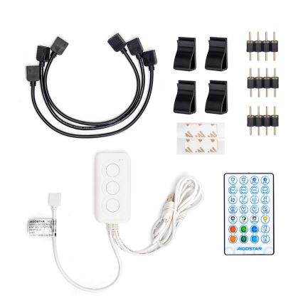 Aigostar - LED RGB Pametni Zatemnitveni trak 4x0,5m LED/4,5W/5V Wi-Fi + Daljinski upravljalnik