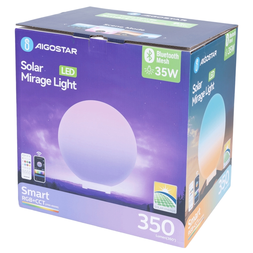 Aigostar - LED RGBW z možnostjo zatemnitve, zunanja MESH svetilka, LED/35W/3,7V, 4000mAh, 2700–6500K, IP65, premer 30 cm + daljinski upravljalnik