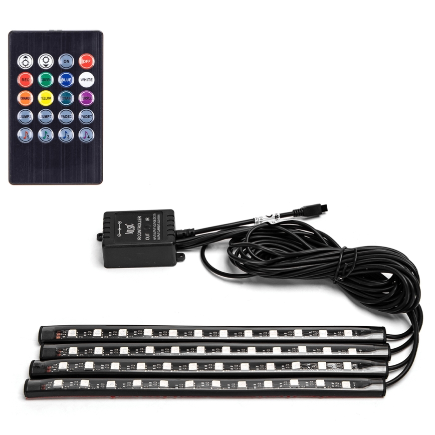 Aigostar - RGB LED zatemnjevalni trakovi za avto LED/4,5W/5V + daljinski upravljalnik