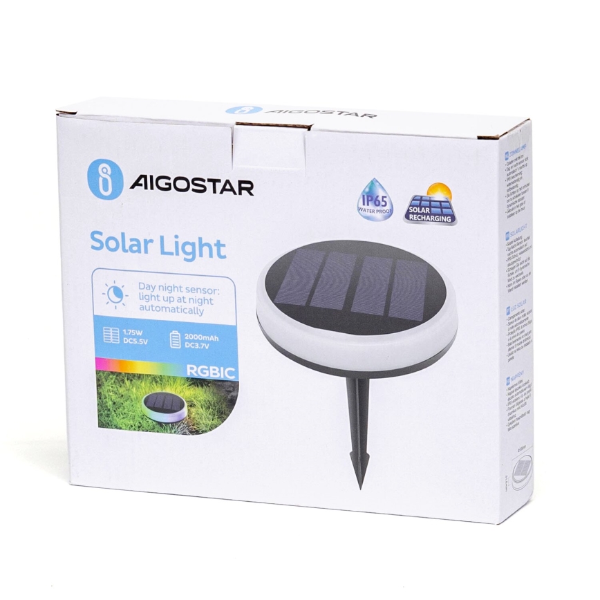 Aigostar - LED RGBIC Solarna svetilka LED/0,6W/3,7V IP65