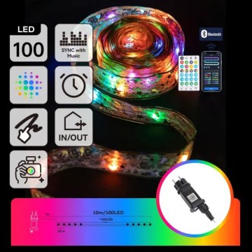 Aigostar - LED RGBICW pametni zunanji niz MESH 100 LED 10 m IP44 + daljinski upravljalnik