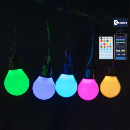 Aigostar - LED RGBICW Pametna zunanja svetlobna veriga MESH 25xLED 5 m IP44 + daljinski upravljalnik