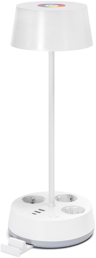 Aigostar - LED RGBW Dimming namizna svetilka z vtičnicami in USB LED/4,6W/230V 3000/4000/6500K bela