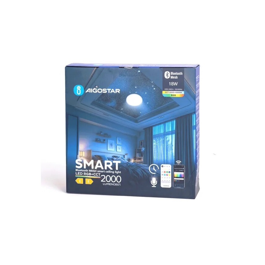 Aigostar - LED RGBW Kopalniška stropna svetilka MESH LED/18W/230V 3000-6500K IP44 + Daljinski upravljalnik