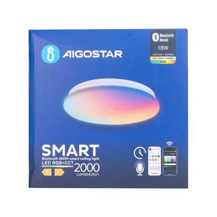 Aigostar - LED RGBW Kopalniška stropna svetilka MESH LED/18W/230V 3000-6500K IP44 + Daljinski upravljalnik