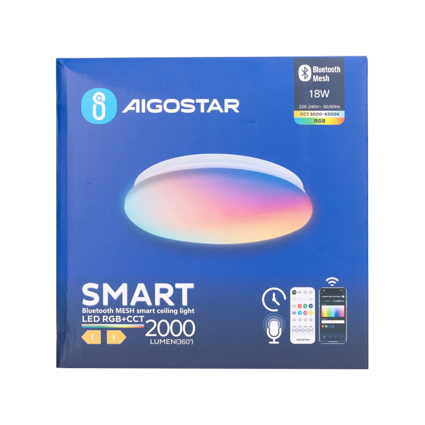 Aigostar - LED RGBW Kopalniška stropna svetilka MESH LED/18W/230V 3000-6500K IP44 + Daljinski upravljalnik