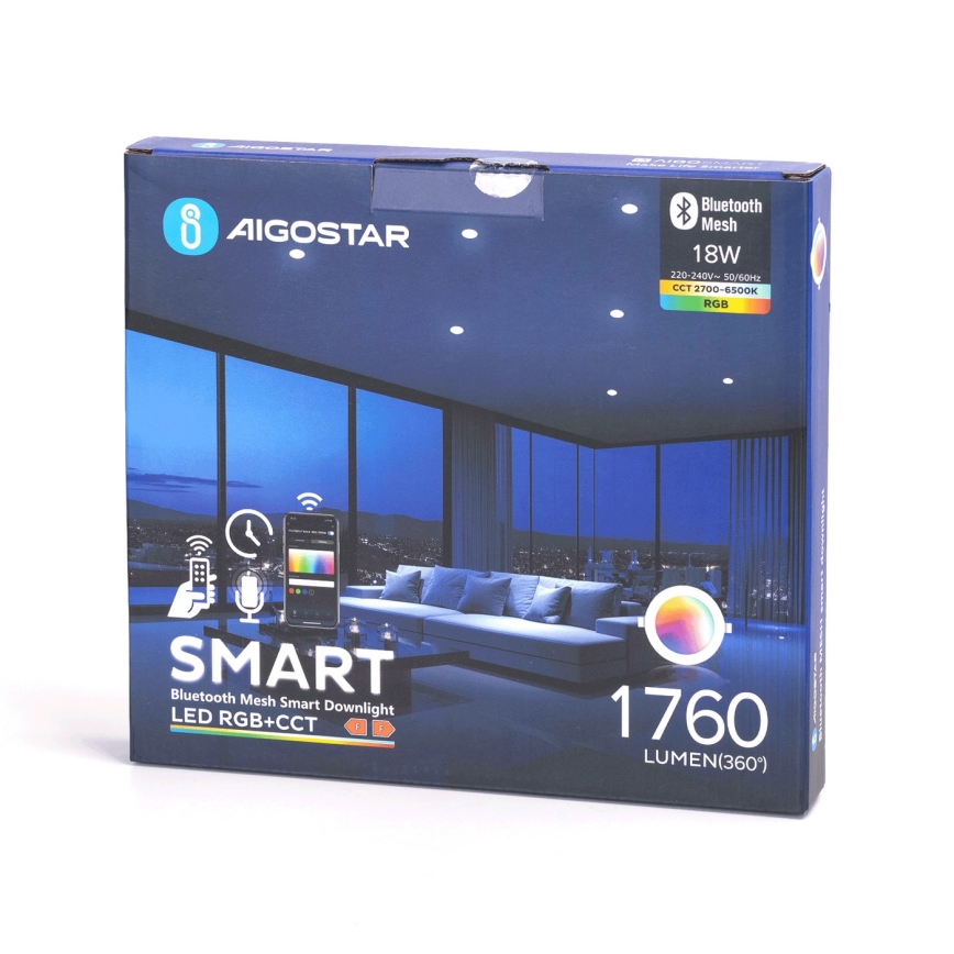 Aigostar - LED RGBW Kopalniška vgradna svetilka MESH LED/18W/230V 2700-6500K IP44