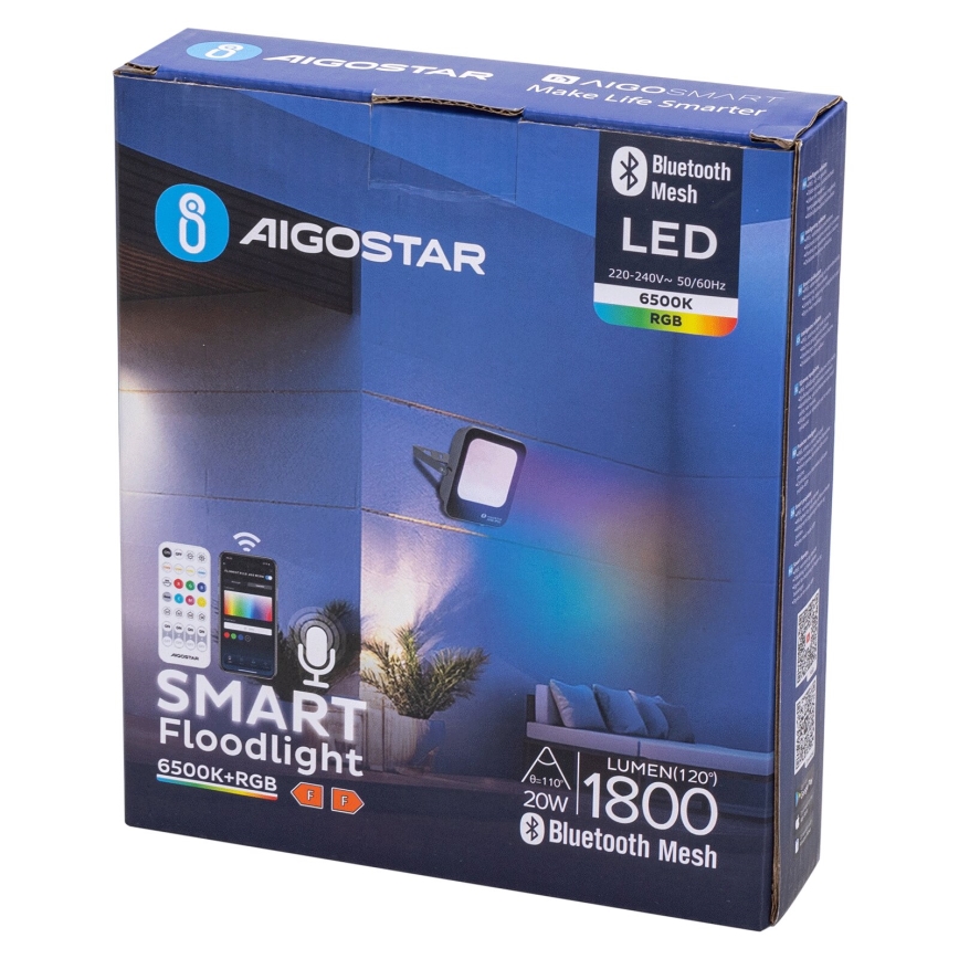 Aigostar - LED RGBW Reflektor MESH MESH LED/20W/230V 6500K IP65 + Daljinski upravljalnik