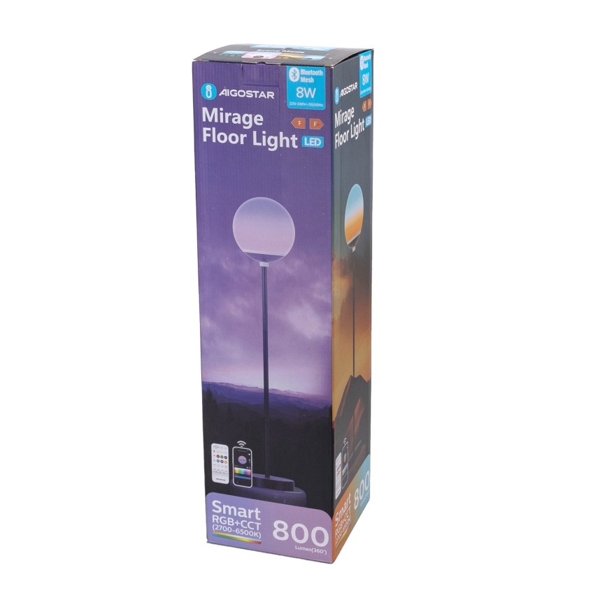Aigostar - LED RGBW stoječa svetilka MESH, z nastavljivo jakostjo svetlobe, LED/8W/230V + daljinski upravljalnik