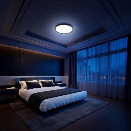 Aigostar - LED RGBW zatemnljivo stropno svetilo MESH LED/24W/230V 3000-6500K črna + daljinski upravljalnik