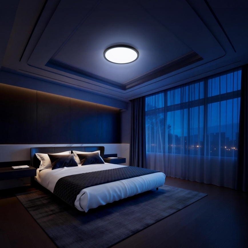 Aigostar - LED RGBW zatemnljivo stropno svetilo MESH LED/24W/230V 3000-6500K črna + daljinski upravljalnik