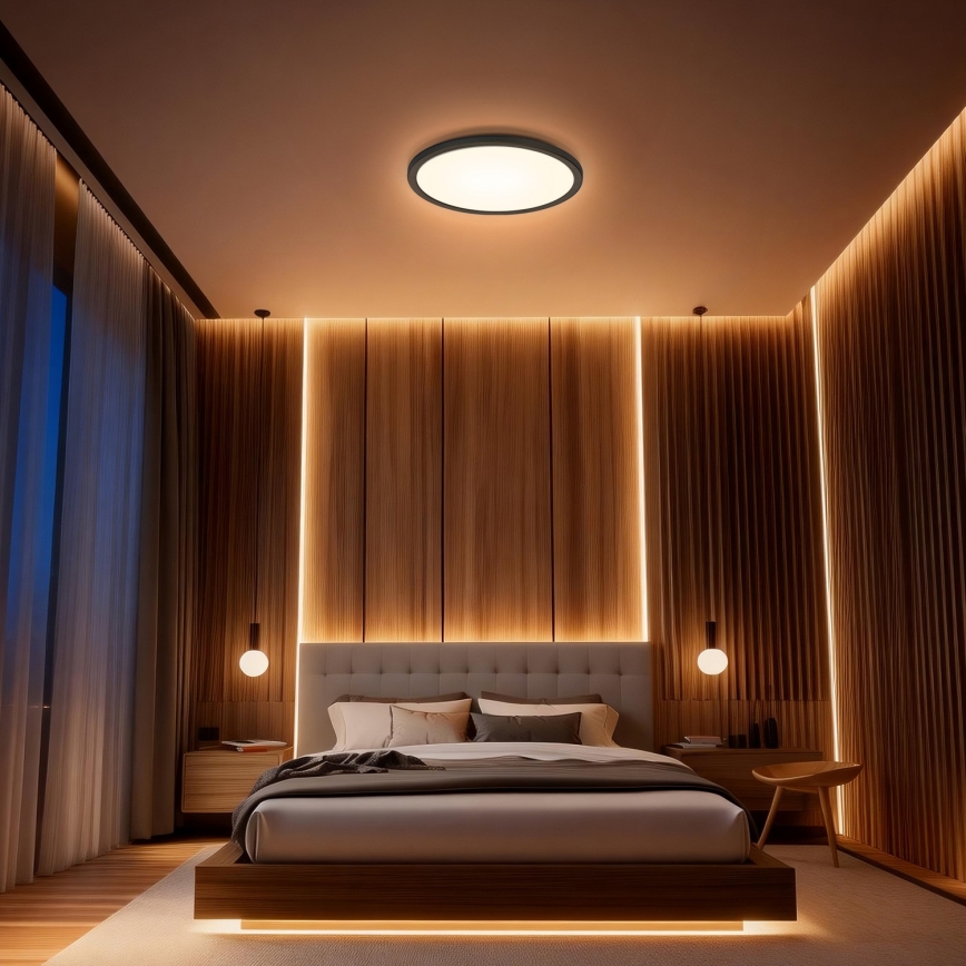 Aigostar - LED RGBW Zatemnjivo stropno svetilo MESH LED/36W/230V 3000-6500K črna + z daljinskim upravljalnikom