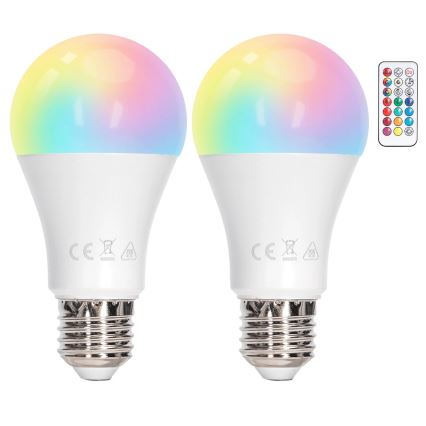 Aigostar - LED RGBW zatemnjiva žarnica A60 E27/8W/230V 3000K + daljinski upravljalnik