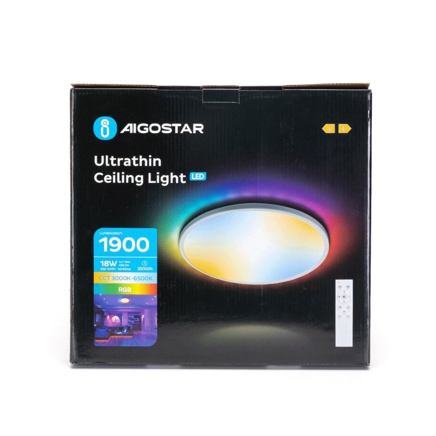 Aigostar - LED RGBW Zatemnitvena kopalniška stropna svetilka LED/18W/230V 3000-6500K pr. 30 cm IP44 + Daljinski upravljalnik