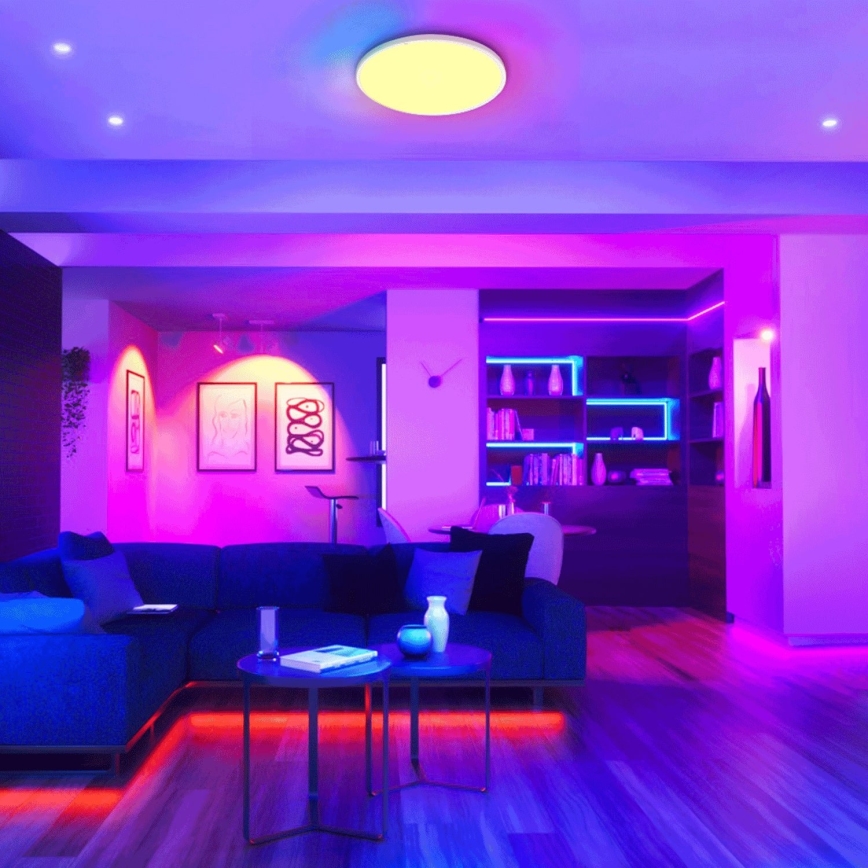 Aigostar - LED RGBW Zatemnitvena kopalniška stropna svetilka LED/24W/230V 3000-6500K pr. 42 cm IP44 + Daljinski upravljalnik