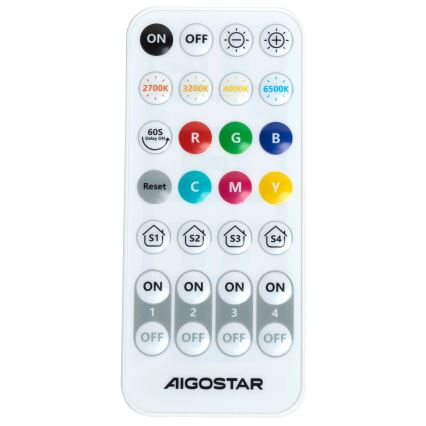 Aigostar - LED RGBW Zatemnitvena stenska svetilka MESH Smart LED/12W/230V 2700-6500K črna + Daljinski upravljalnik