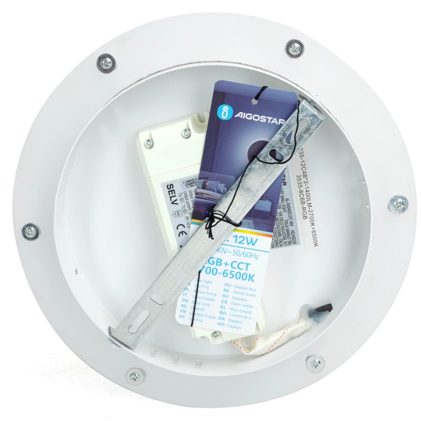 Aigostar - LED RGBW Zatemnitvena stenska svetilka MESH Smart LED/12W/230V 2700-6500K bela + Daljinski upravljalnik