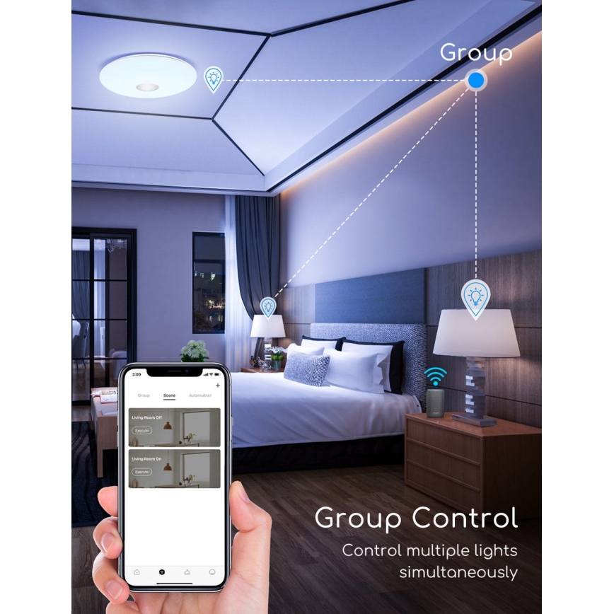 Aigostar - LED RGBW Zatemnitvena stropna svetilka 18W/230V pr. 34 cm Wi-Fi