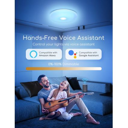 Aigostar - LED RGBW Zatemnitvena stropna svetilka 18W/230V pr. 34 cm Wi-Fi