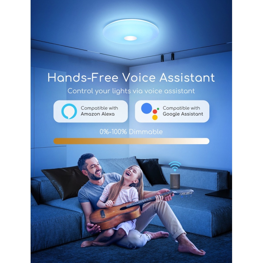 Aigostar - LED RGBW Zatemnitvena stropna svetilka 18W/230V pr. 34 cm Wi-Fi