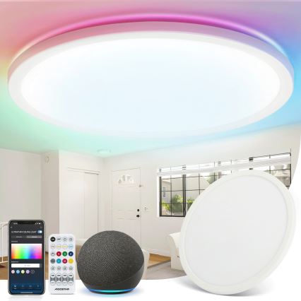 Aigostar - LED RGBW Zatemnitvena stropna svetilka MESH LED/24W/230V 3000-6500K bela + Daljinski upravljalnik
