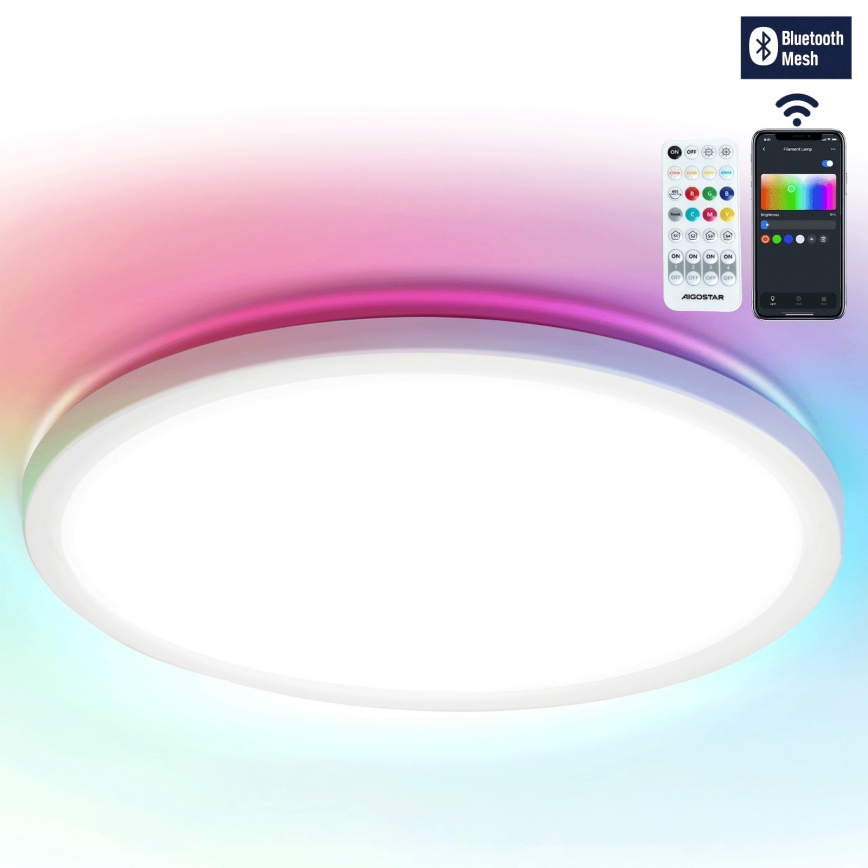 Aigostar - LED RGBW Zatemnitvena stropna svetilka MESH LED/24W/230V 3000-6500K bela + Daljinski upravljalnik